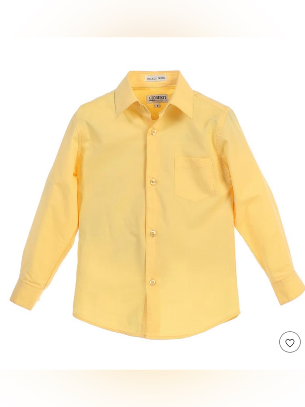 Gioberti Boy Long Sleeve Dress Shirt Banana Yellow 4T Church Dress Up Event NWT